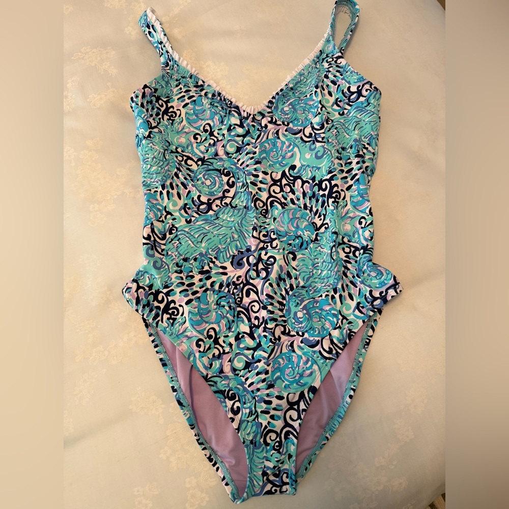 Lilly Pulitzer Blue and Green One Piece Swimsuit
